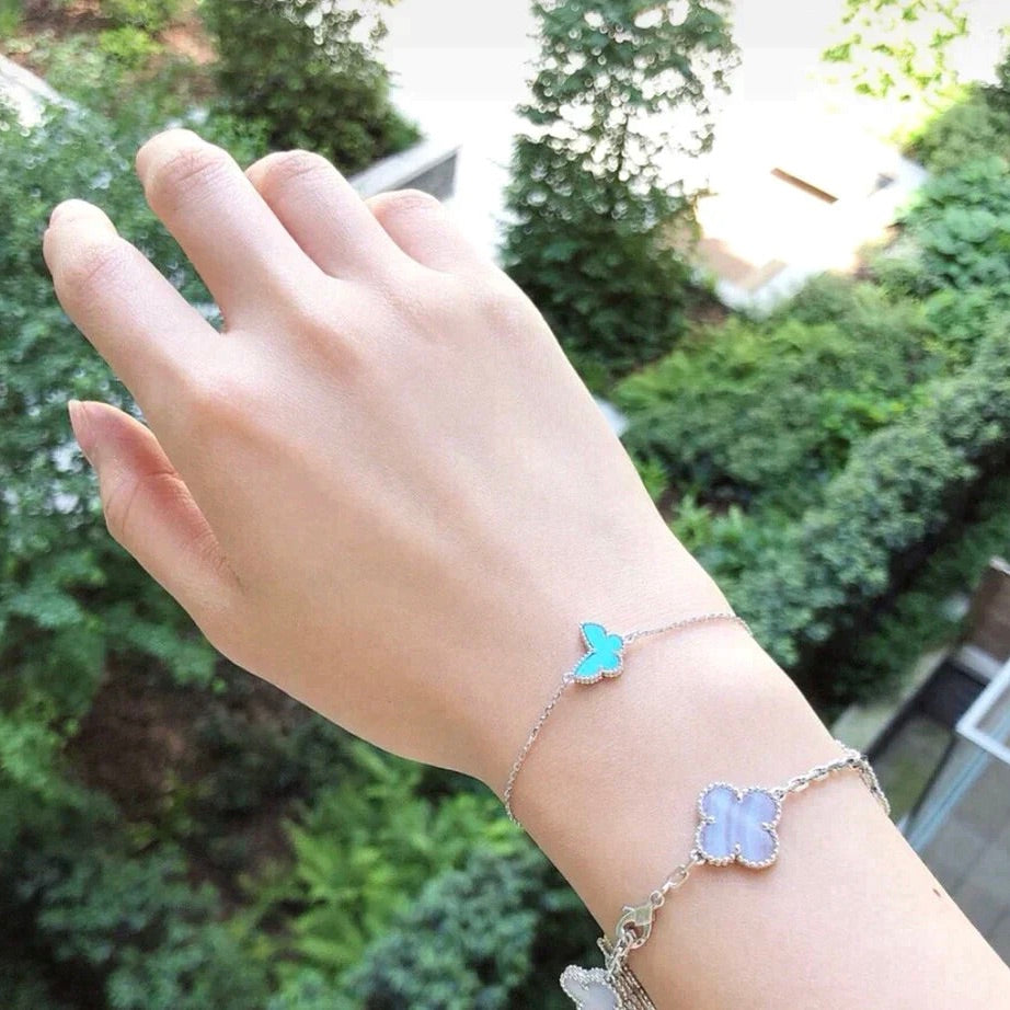 [Marin-Jewelry]BUTTERFLY TURQUOISE BUTTERFLY BRACELET SILVER