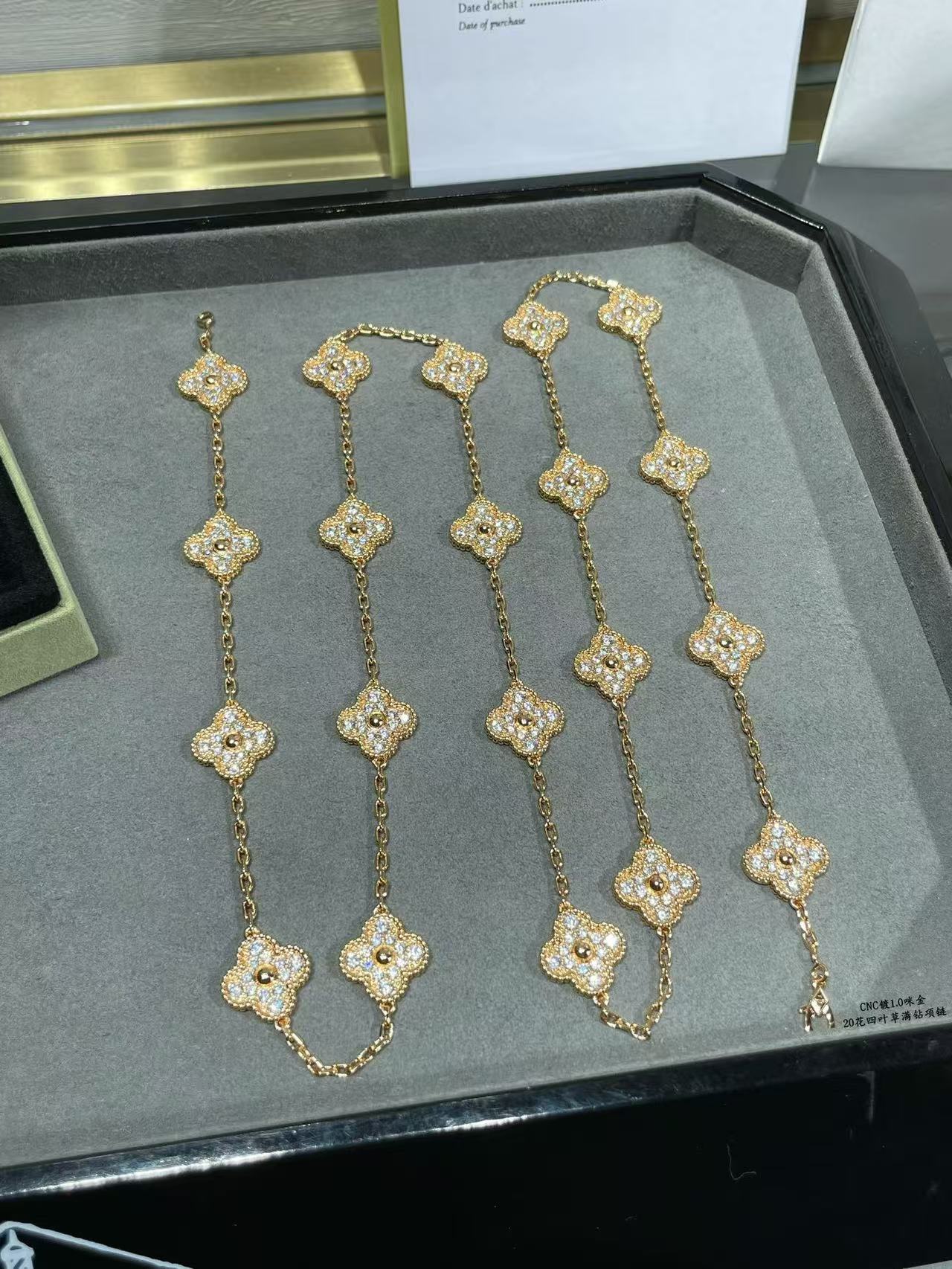 [Marin-Jewelry]CLOVER 20 MOTIFS FULL-DIAMOND NECKLACE