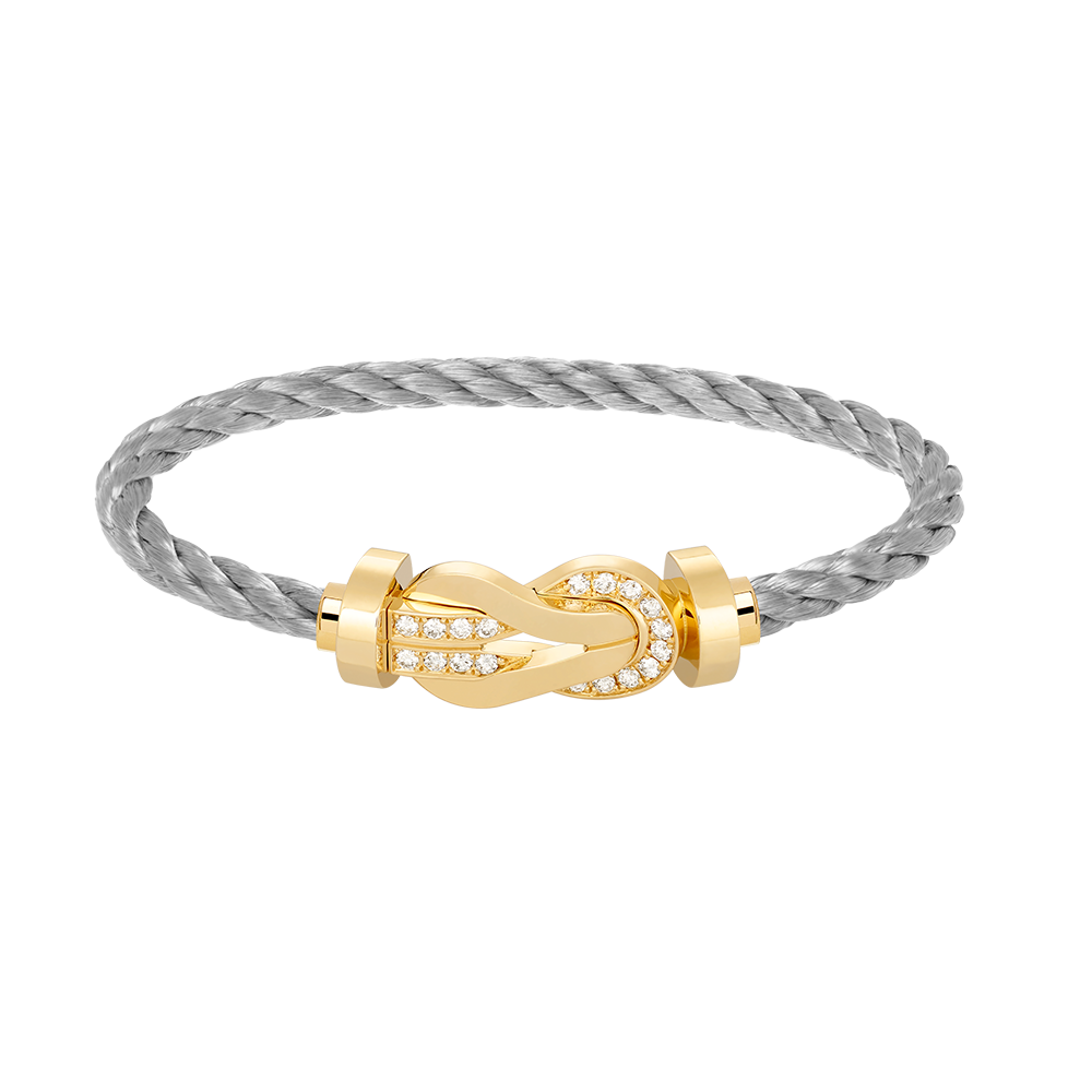 [Marin-Jewelry]CHANCE LARGE 8 FIGURE BUCKLE HALF DIAMOND BRACELET GOLD