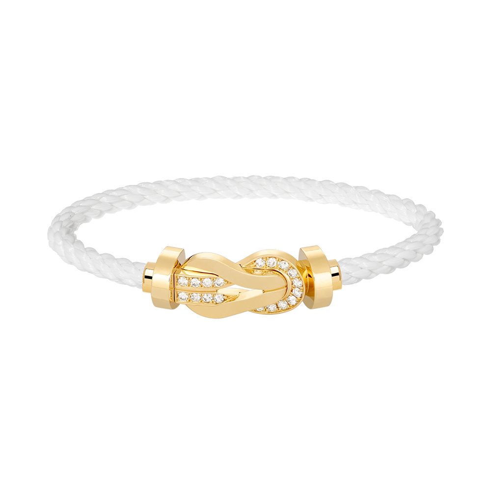 [Marin-Jewelry]CHANCE LARGE 8 FIGURE BUCKLE HALF DIAMOND BRACELET GOLD