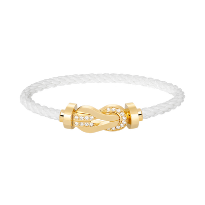[Marin-Jewelry]CHANCE LARGE 8 FIGURE BUCKLE HALF DIAMOND BRACELET GOLD