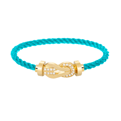 [Marin-Jewelry]CHANCE LARGE 8 FIGURE BUCKLE HALF DIAMOND BRACELET GOLD