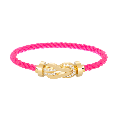 [Marin-Jewelry]CHANCE LARGE 8 FIGURE BUCKLE HALF DIAMOND BRACELET GOLD