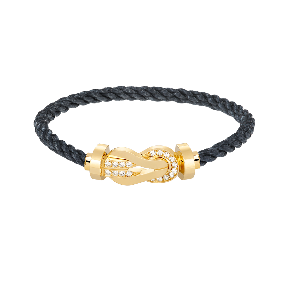 [Marin-Jewelry]CHANCE LARGE 8 FIGURE BUCKLE HALF DIAMOND BRACELET GOLD
