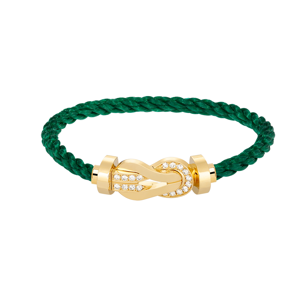 [Marin-Jewelry]CHANCE LARGE 8 FIGURE BUCKLE HALF DIAMOND BRACELET GOLD