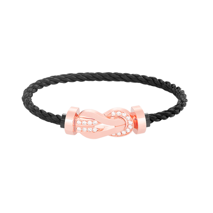 [Marin-Jewelry]CHANCE LARGE 8 FIGURE BUCKLE HALF DIAMOND BRACELET Marin-Jewelry GOLD