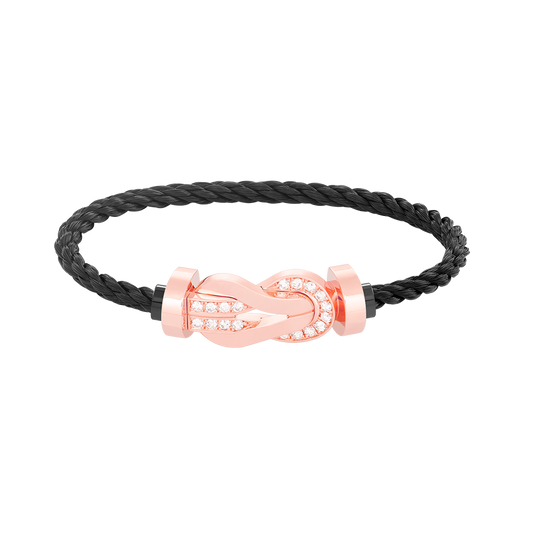 [Marin-Jewelry]CHANCE LARGE 8 FIGURE BUCKLE HALF DIAMOND BRACELET Marin-Jewelry GOLD