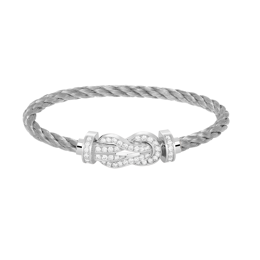 [Marin-Jewelry]CHANCE LARGE 8 FIGURE BUCKLE FULL DIAMOND BRACELET SILVER
