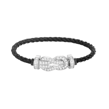 [Marin-Jewelry]CHANCE LARGE 8 FIGURE BUCKLE FULL DIAMOND BRACELET SILVER