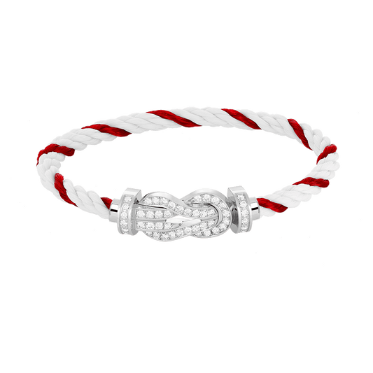[Marin-Jewelry]CHANCE LARGE 8 FIGURE BUCKLE FULL DIAMOND BRACELET SILVER