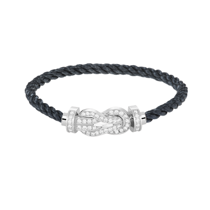 [Marin-Jewelry]CHANCE LARGE 8 FIGURE BUCKLE FULL DIAMOND BRACELET SILVER