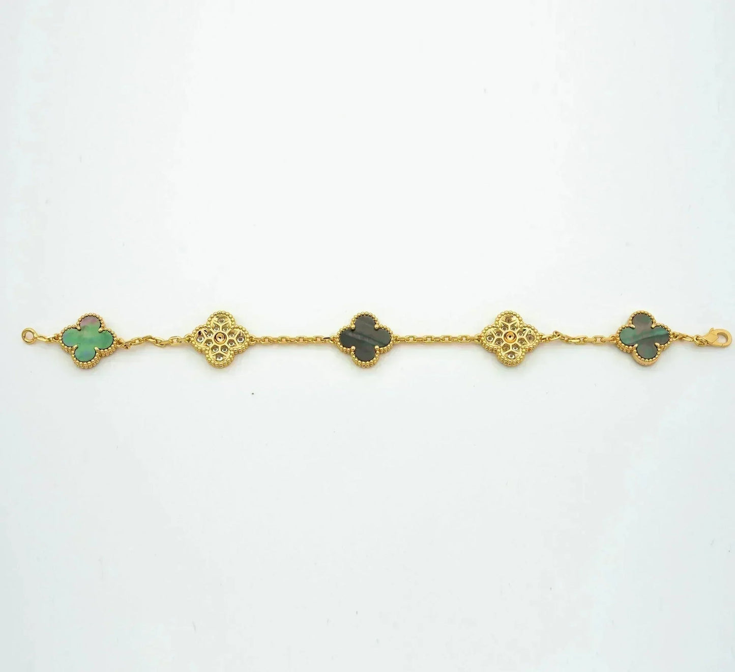 [Marin-Jewelry] CLOVER 5 MOTIF GRAY MOP BRACELET COLLECTION