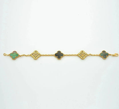 [Marin-Jewelry] CLOVER 5 MOTIF GRAY MOP BRACELET COLLECTION