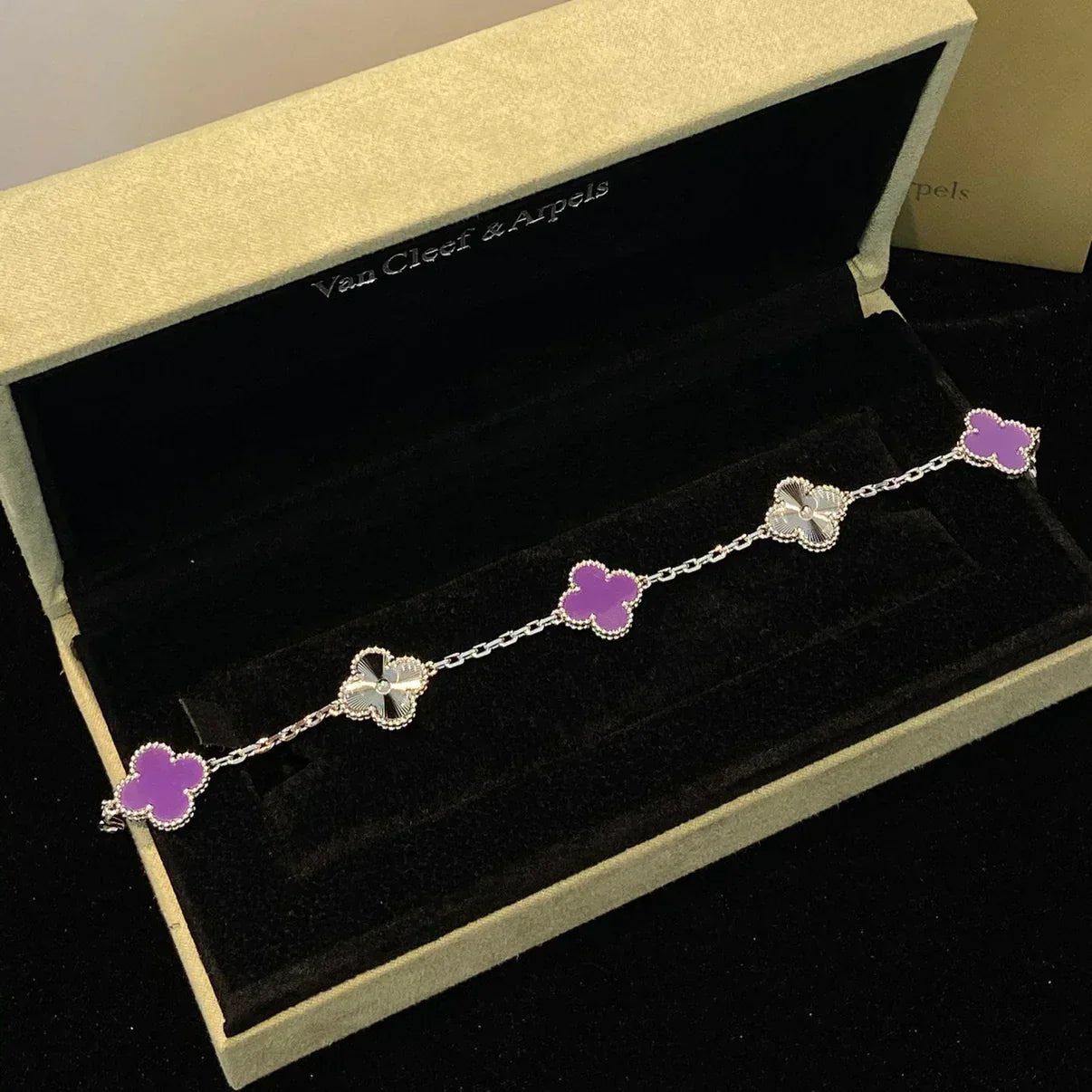 [Marin-Jewelry] CLOVER 5 MOTIF VIOLET BRACELET COLLECTION