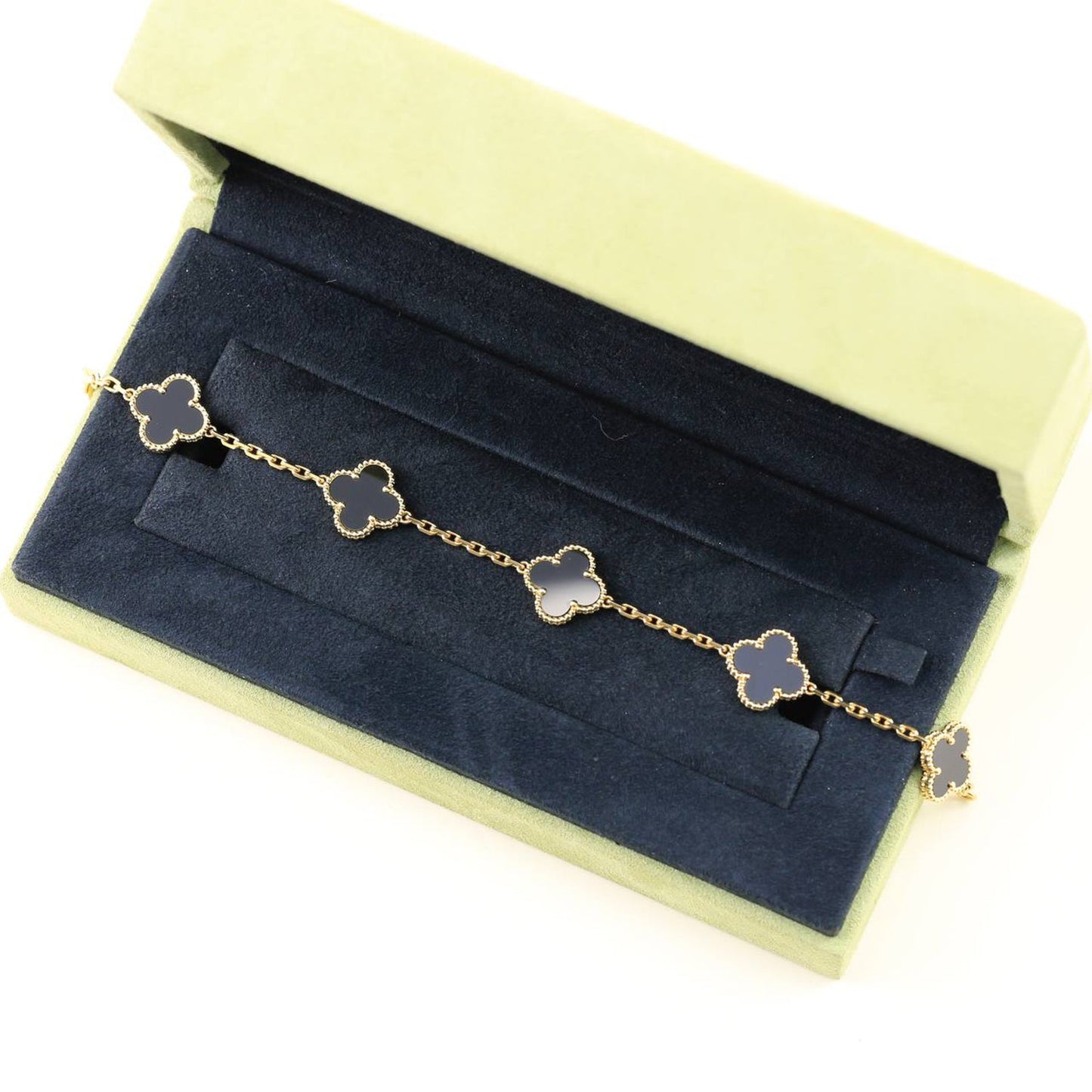 [Marin-Jewelry] CLOVER 5 MOTIF ONYXS BRACELET COLLECTION