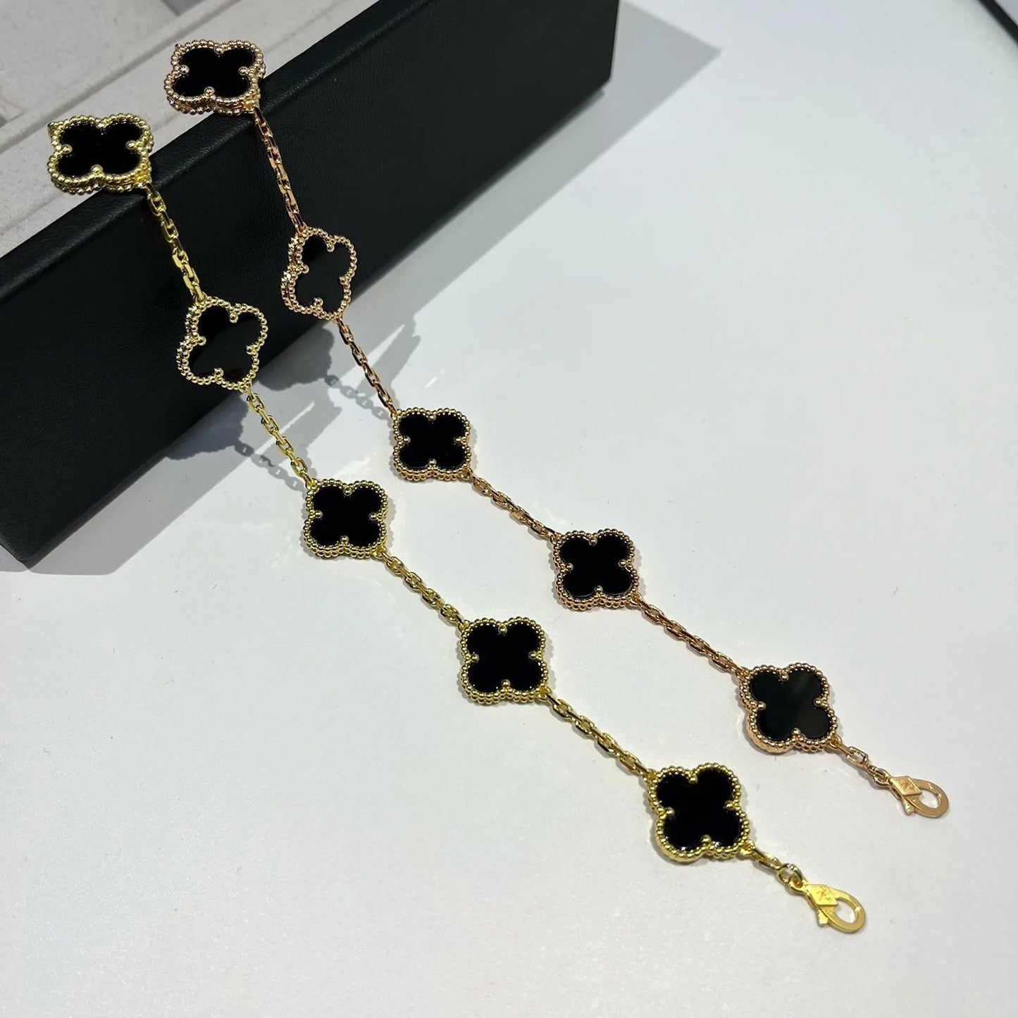 [Marin-Jewelry] CLOVER 5 MOTIF ONYXS BRACELET COLLECTION