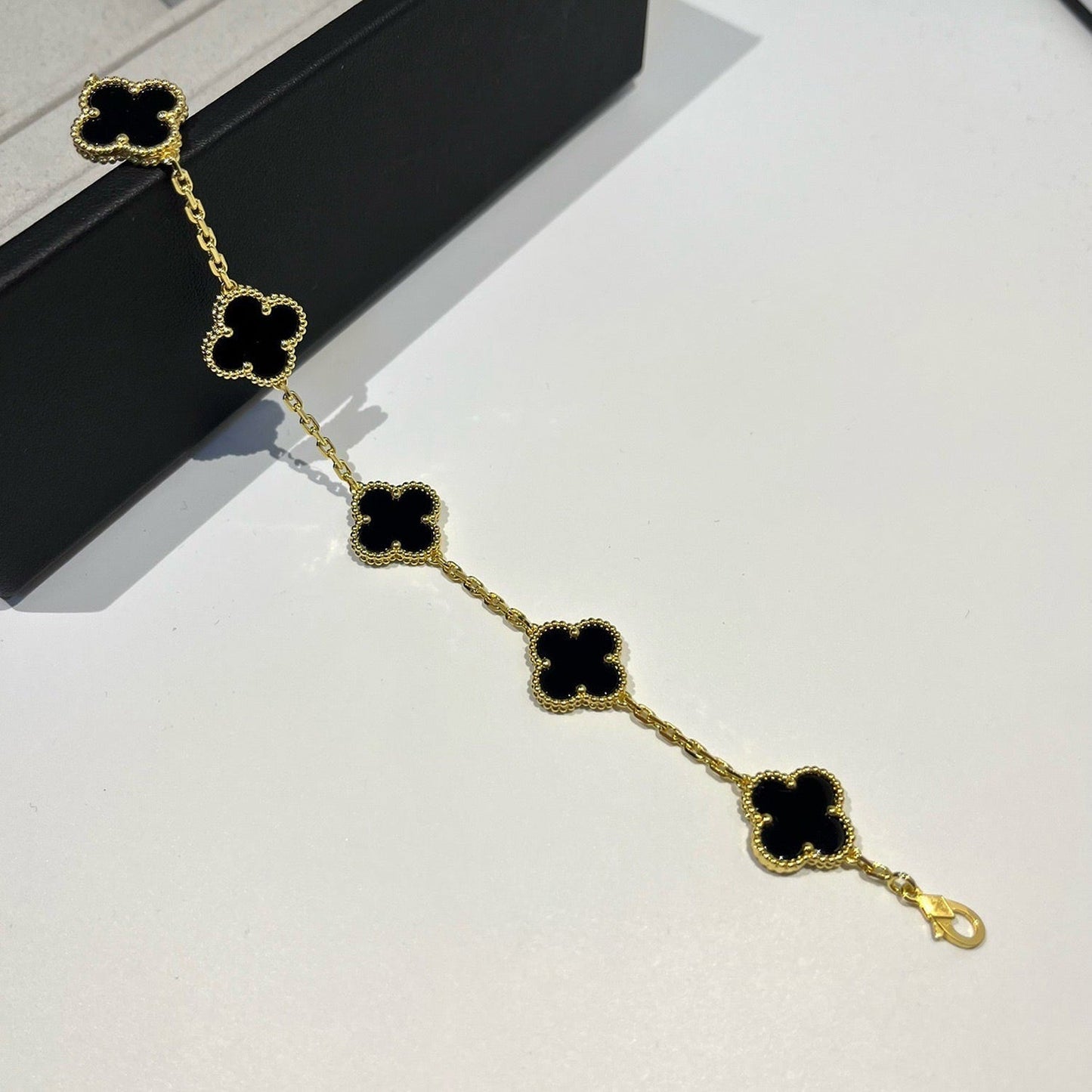 [Marin-Jewelry] CLOVER 5 MOTIF ONYXS BRACELET COLLECTION