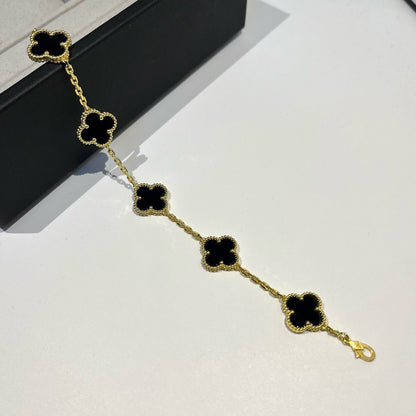 [Marin-Jewelry] CLOVER 5 MOTIF ONYXS BRACELET COLLECTION