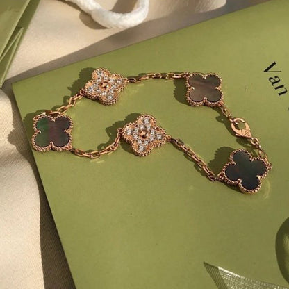 [Marin-Jewelry] CLOVER 5 MOTIF GRAY MOP BRACELET COLLECTION