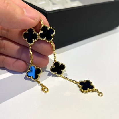 [Marin-Jewelry] CLOVER 5 MOTIF ONYXS BRACELET COLLECTION