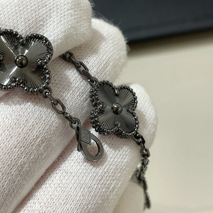 [Marin-Jewelry]CLOVER 5 MOTIF BLACK BRACELET