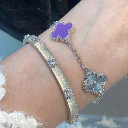 [Marin-Jewelry] CLOVER 5 MOTIF VIOLET BRACELET COLLECTION