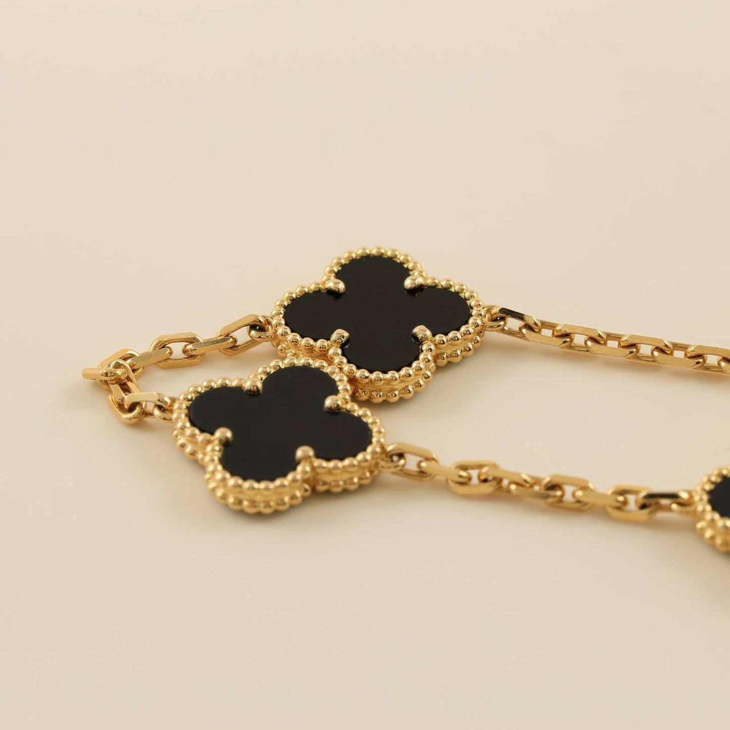 [Marin-Jewelry] CLOVER 5 MOTIF ONYXS BRACELET COLLECTION