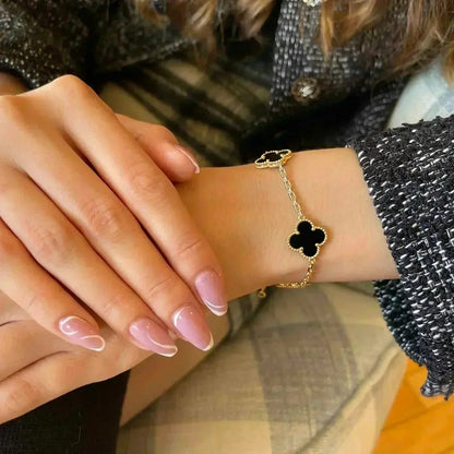 [Marin-Jewelry] CLOVER 5 MOTIF ONYXS BRACELET COLLECTION