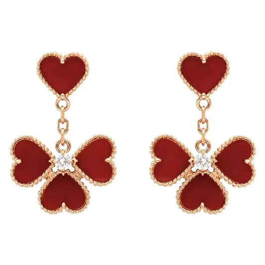 [Marin-Jewelry]SWEET CLOVER CARNELIAN EARRINGS