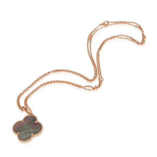 [Marin-Jewelry]CLOVER 25MM GOLD DARK MOP BIG CLOVER NECKLACE