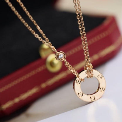 [Marin-Jewelry]LOVE NECKLACE ADJUSTABLE Marin-Jewelry GOLD 2 DIAMOND