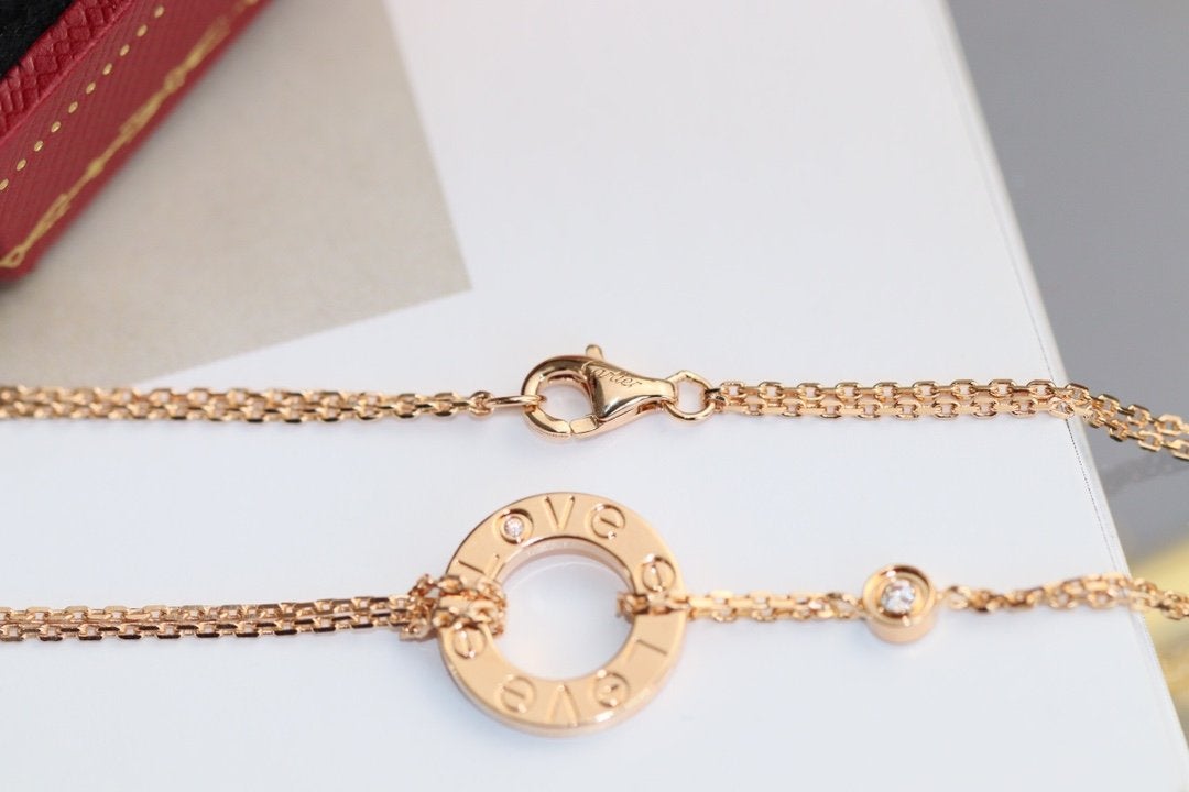 [Marin-Jewelry]LOVE NECKLACE ADJUSTABLE Marin-Jewelry GOLD 2 DIAMOND