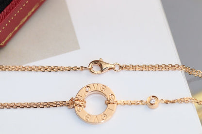 [Marin-Jewelry]LOVE NECKLACE ADJUSTABLE Marin-Jewelry GOLD 2 DIAMOND