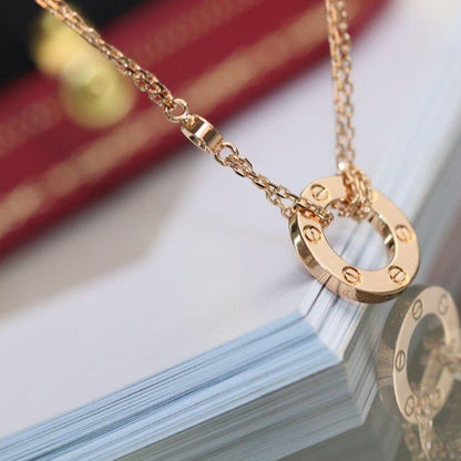 [Marin-Jewelry]LOVE NECKLACE ADJUSTABLE Marin-Jewelry GOLD 2 DIAMOND