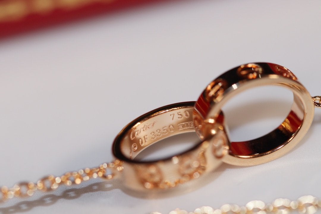 [Marin-Jewelry]LOVE NECKLACE PINK GOLD AND SILVER