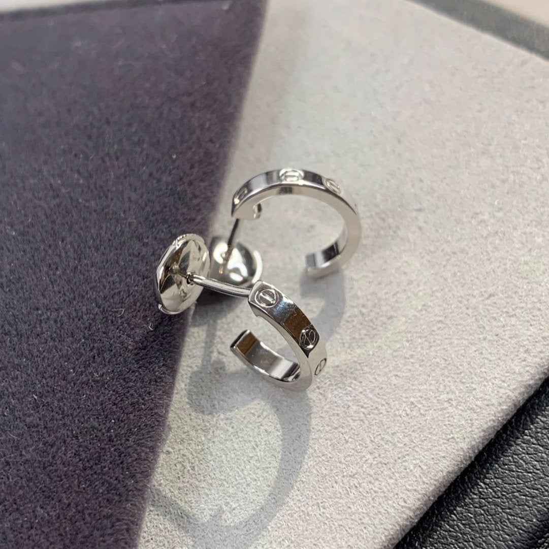 [Marin-Jewelry]LOVE EARRINGS 2.65MM SILVER