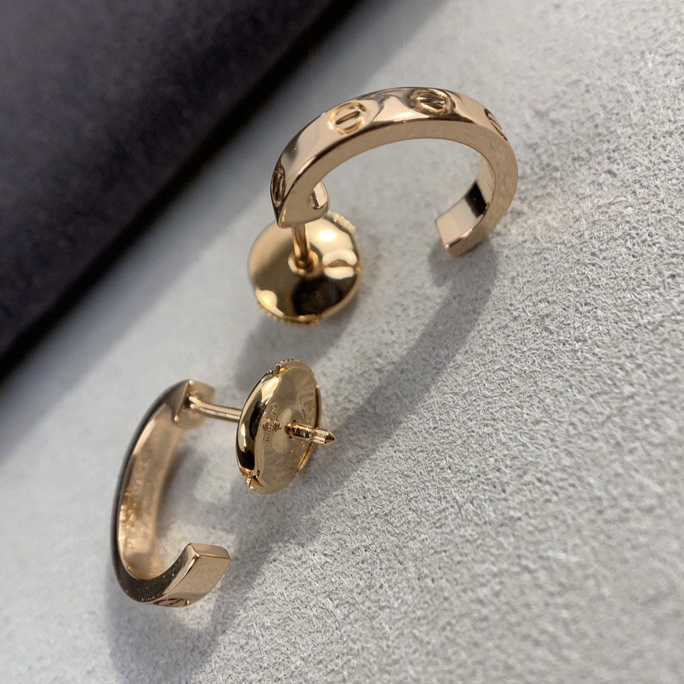 [Marin-Jewelry]LOVE EARRINGS 2.65MM PINK GOLD