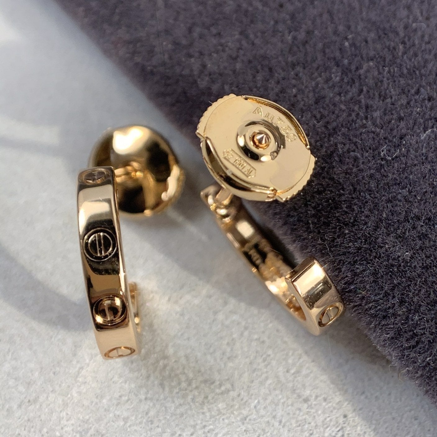 [Marin-Jewelry]LOVE EARRINGS 2.65MM PINK GOLD