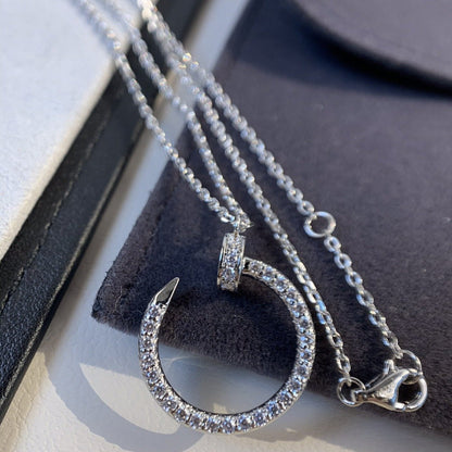 [Marin-Jewelry]JUSTE NECKLACE SILVER DIAMONDS
