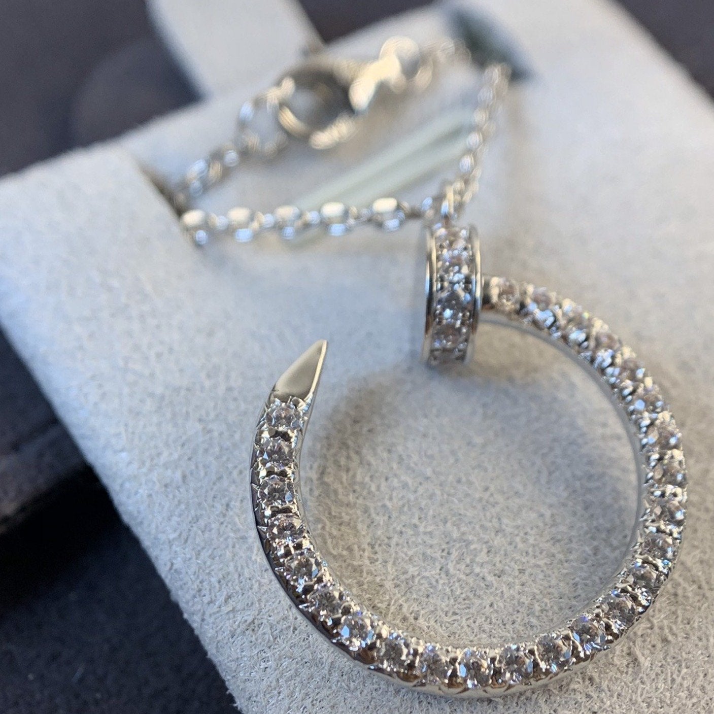 [Marin-Jewelry]JUSTE NECKLACE SILVER DIAMONDS