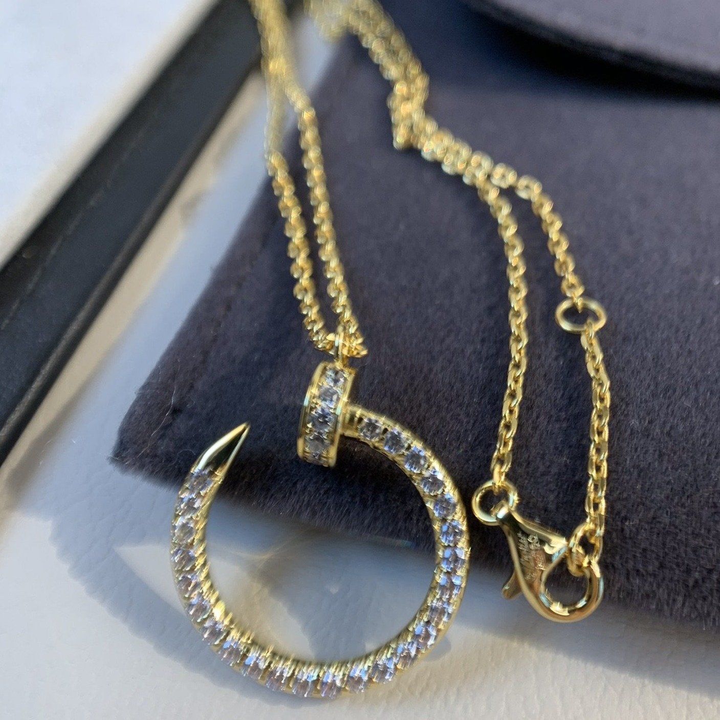 [Marin-Jewelry]JUSTE NECKLACE GOLD DIAMONDS