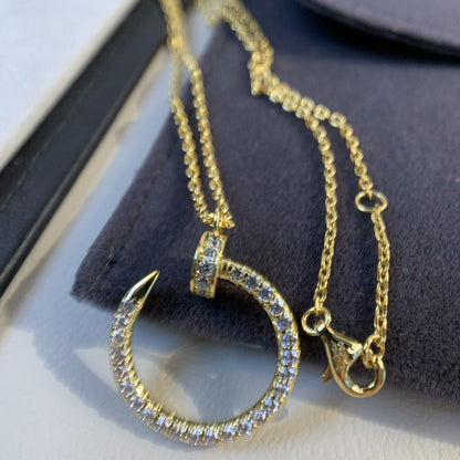 [Marin-Jewelry]JUSTE NECKLACE GOLD DIAMONDS