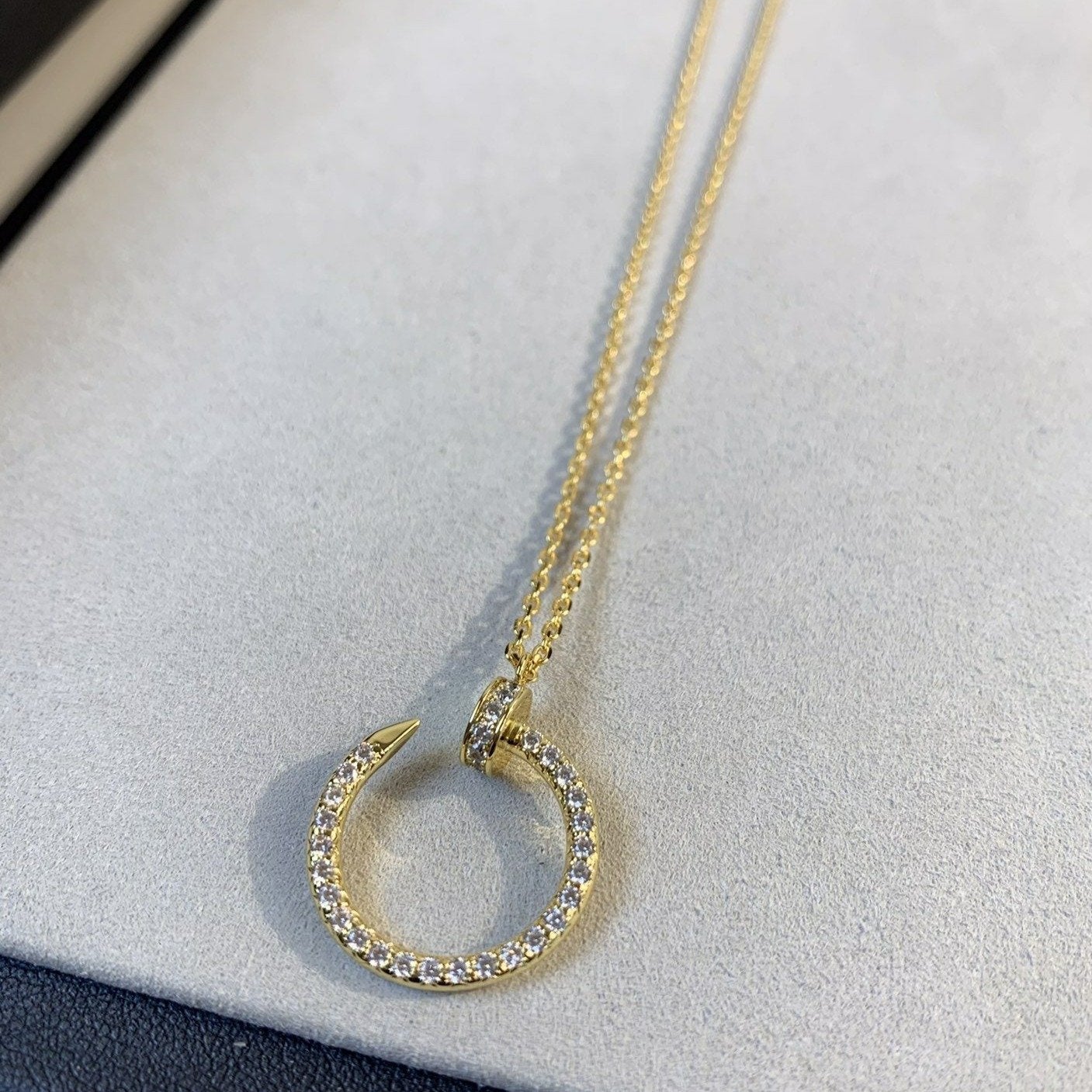 [Marin-Jewelry]JUSTE NECKLACE GOLD DIAMONDS