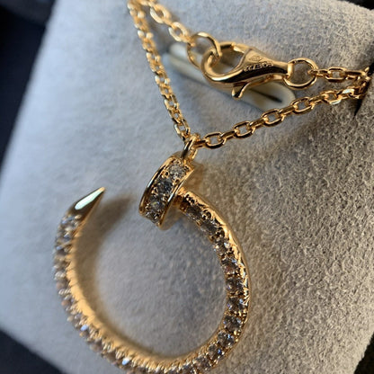 [Marin-Jewelry]JUSTE NECKLACE PINK GOLD DIAMONDS