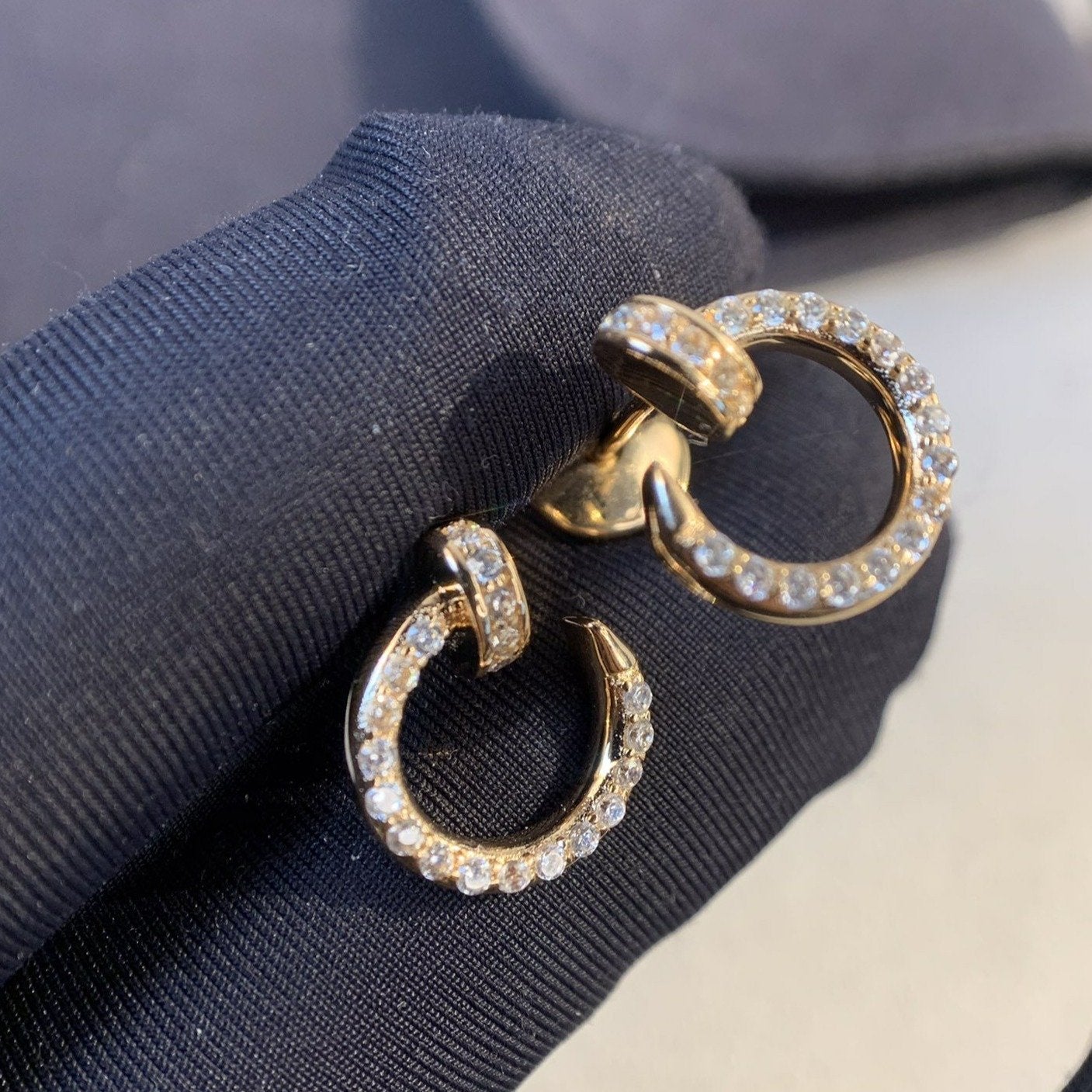 [Marin-Jewelry]JUSTE EARRINGS GOLD DIAMONDS