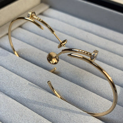 [Marin-Jewelry]JUSTE EARRINGS GOLD DIAMONDS 1.8MM