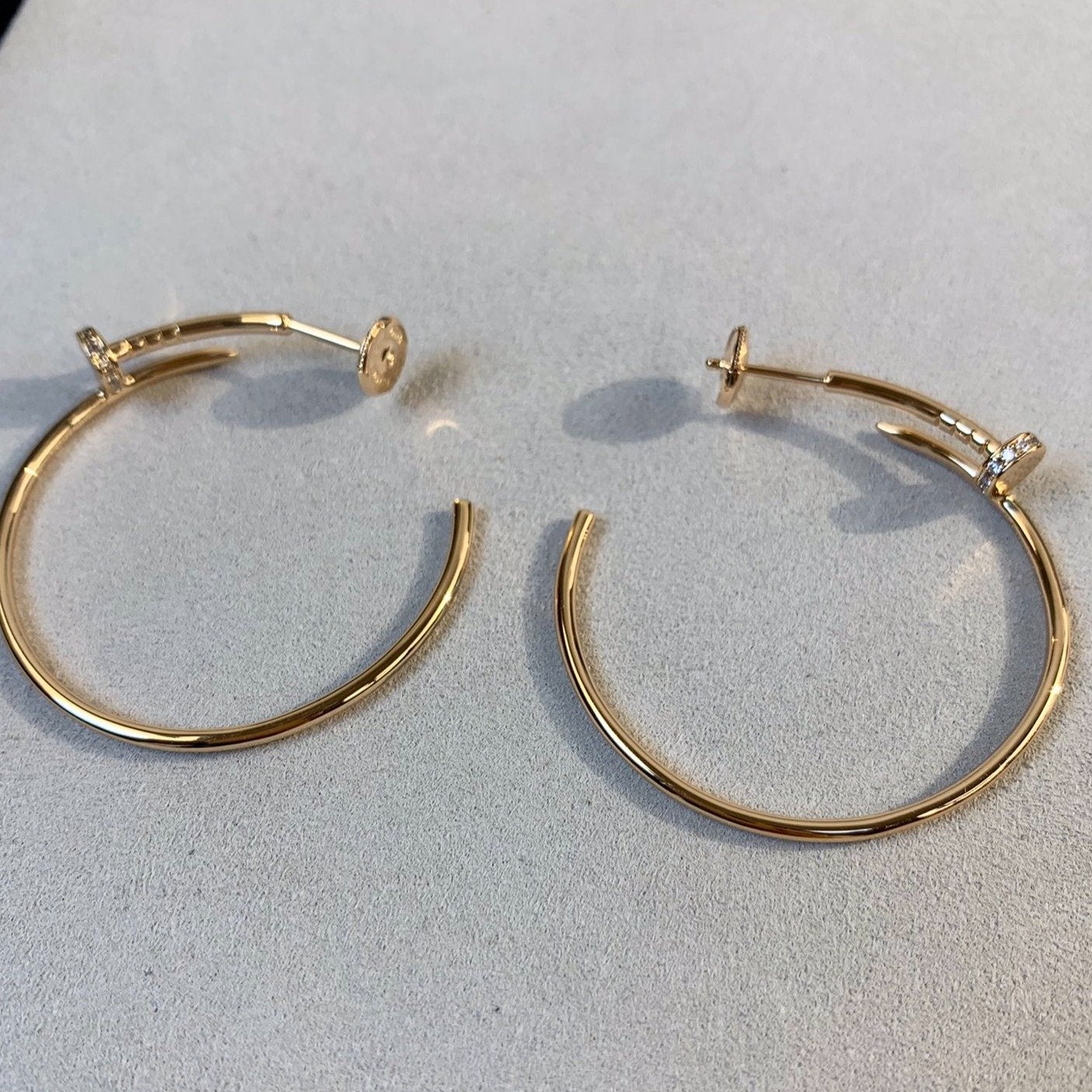 [Marin-Jewelry]JUSTE EARRINGS GOLD DIAMONDS 1.8MM