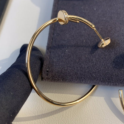 [Marin-Jewelry]JUSTE EARRINGS GOLD DIAMONDS 1.8MM