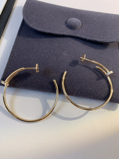 [Marin-Jewelry]JUSTE EARRINGS GOLD DIAMONDS 1.8MM