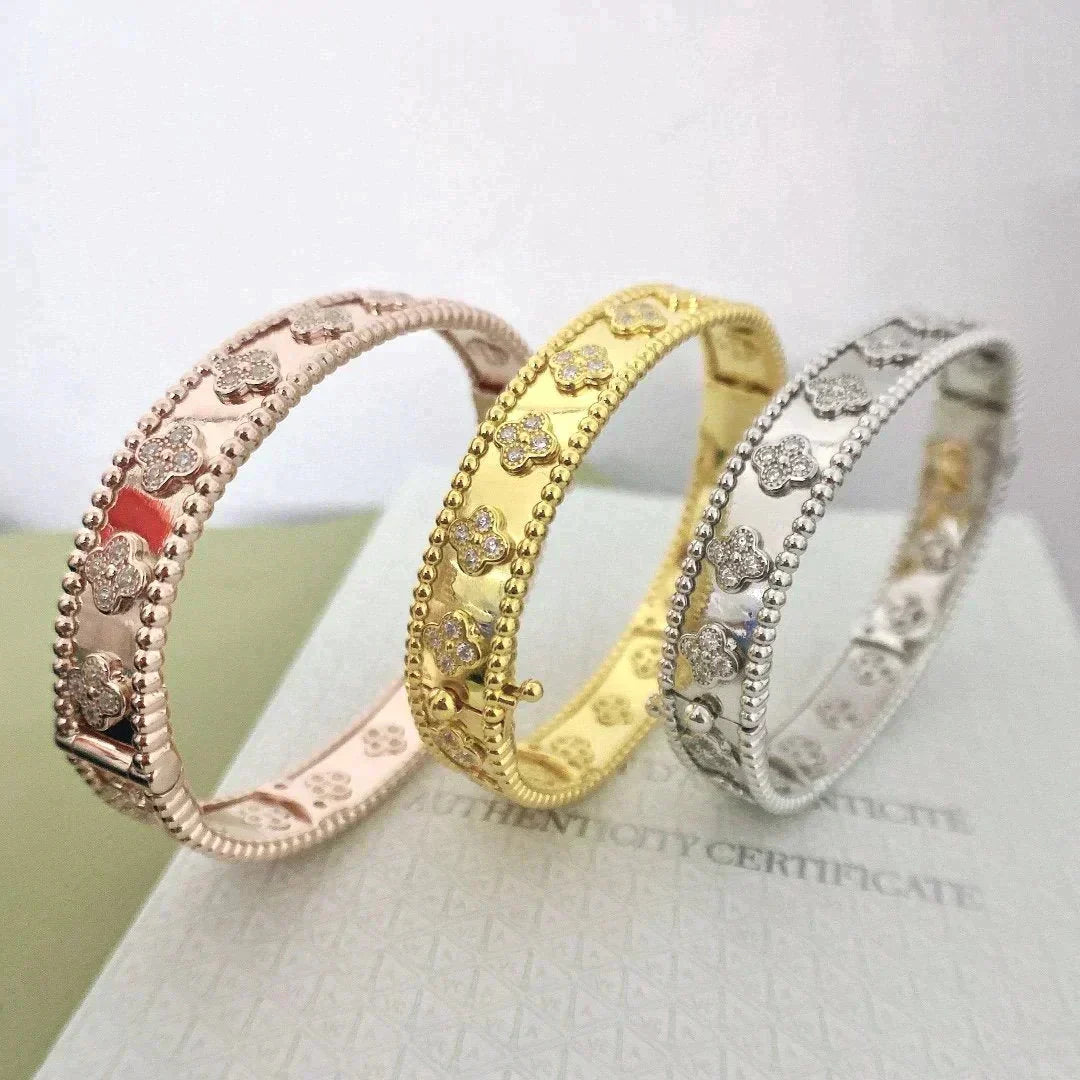 [Marin-Jewelry]CLOVER BRACELET 8MM DIAMONDS